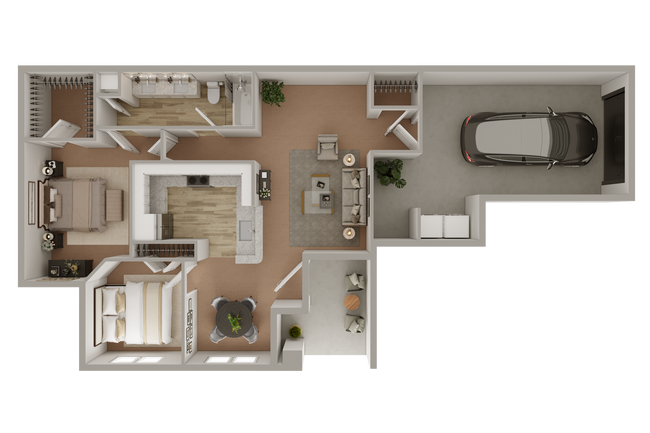 2 Bedroom 1 Bath REEP Reno 803 floor plan
